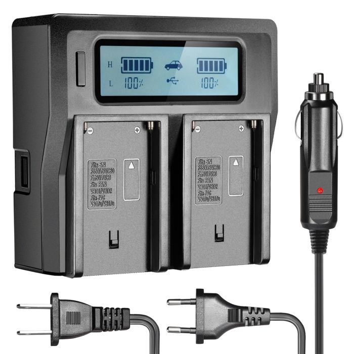 Neewer Dual-Channel LCD Display Battery Charger with 3 Plug for Sony Camcorder Batteries (10088846) Neewer Dual-Channel LCD Display Battery Charger with 3 Plug for Sony Camcorder Batteries (10088846)