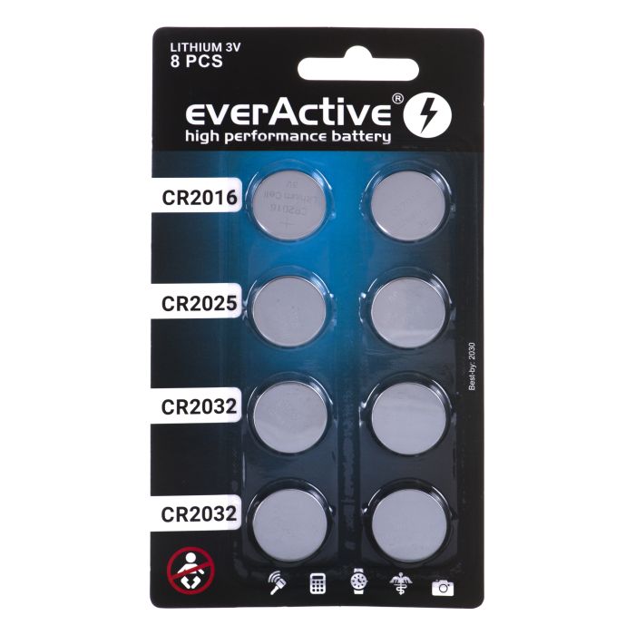 EverActive 4 x CR2032, 2 x CR2025, 2 x CR2016 EverActive 4 x CR2032, 2 x CR2025, 2 x CR2016