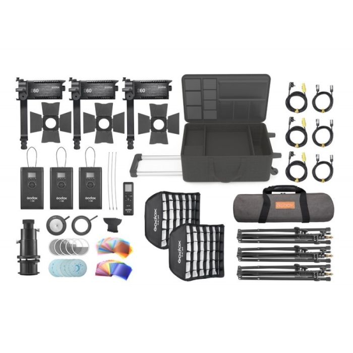 Godox S60-D 3-Light Kit with Accessories Godox S60-D 3-Light Kit with Accessories