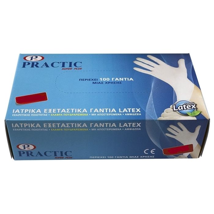 Binis Practic Super Plus 100 Latex disposable single use gloves, size small Binis Practic Super Plus 100 Latex disposable single use gloves, size small