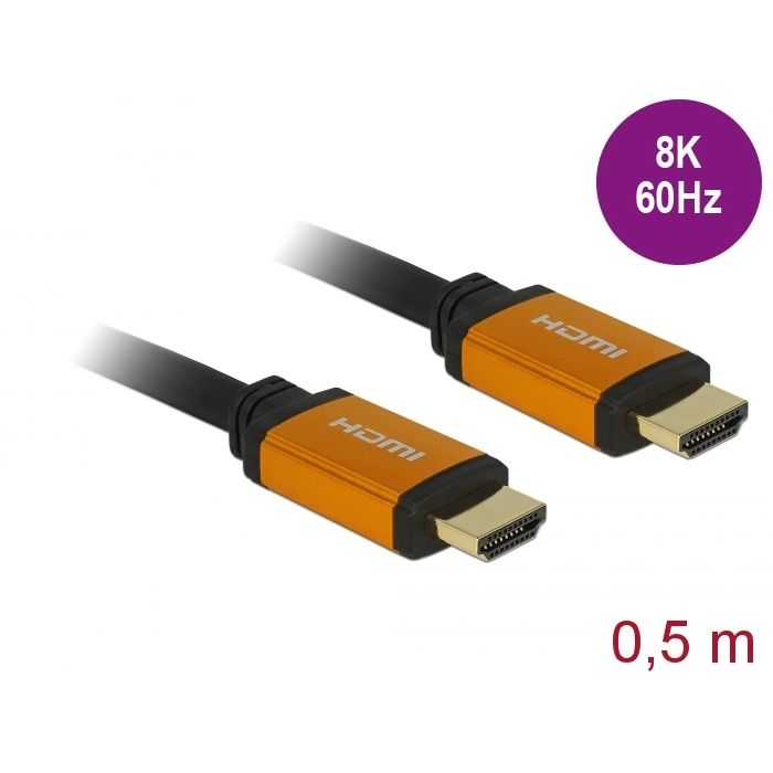 Delock HDMI Cable v2.1 8K 60Hz black 0,5m (85726) Delock HDMI Cable v2.1 8K 60Hz black 0,5m (85726)