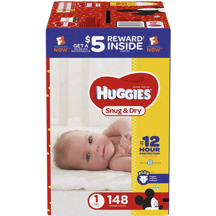 Huggies Snug & Dry Giga Jr Pack - 148 pieces, Size 1 - Disney Mickey Mouse (036000431070) (Ražots ASV) Huggies Snug & Dry Giga Jr Pack - 148 pieces, Size 1 - Disney Mickey Mouse (036000431070) (Ražots ASV)