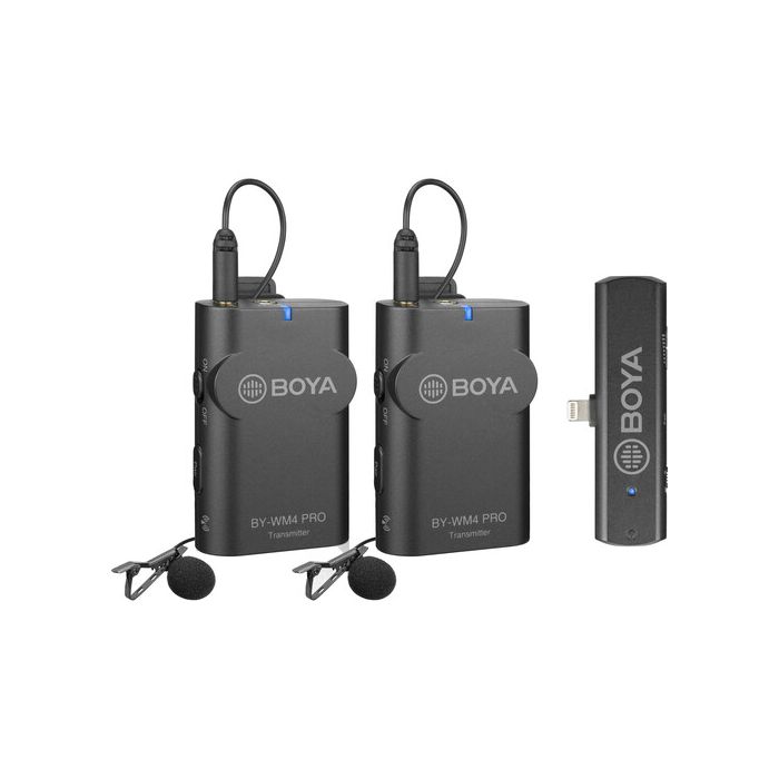 Boya BY-WM4 Pro-K4 Dual-Channel Digital Wireless Microphone System for iOS Devices Boya BY-WM4 Pro-K4 Dual-Channel Digital Wireless Microphone System for iOS Devices