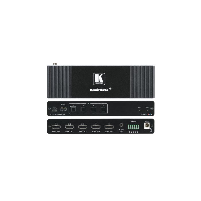Kramer VS-411X 4x1 4K HDR HDMI Auto Switcher Kramer VS-411X 4x1 4K HDR HDMI Auto Switcher