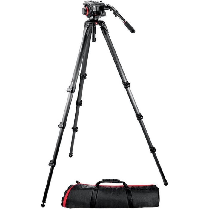 Manfrotto Midi CF Tall System Tripod With Video Head (504HD,536K) Manfrotto Midi CF Tall System Tripod With Video Head (504HD,536K)