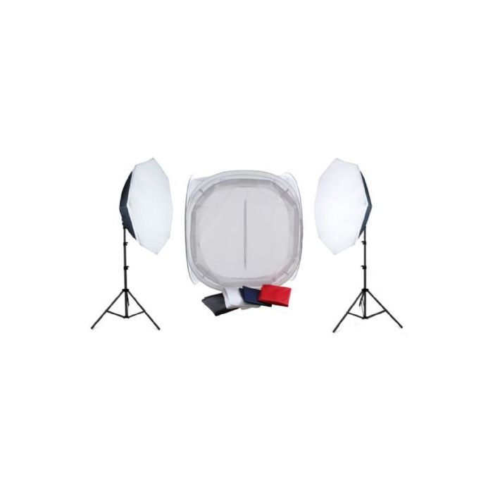 Falcon Eyes Product Photo Set With 120x120x120 Photo Tent and Lighting 2200W Falcon Eyes Product Photo Set With 120x120x120 Photo Tent and Lighting 2200W
