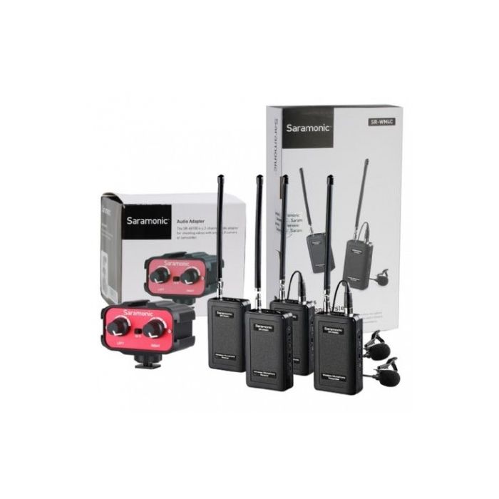 Saramonic-Duo-Microphone-Kit-Wireless-SRWM4C-with-Audiomixer-AX100