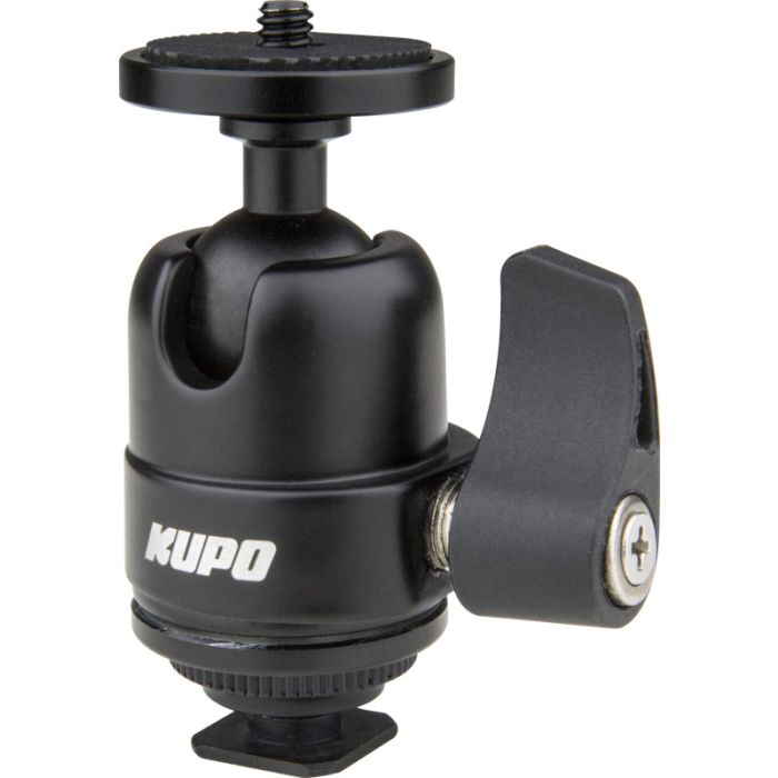 Kupo KS-CB07 Midi Ball Head with Hot Shoe Mount Kupo KS-CB07 Midi Ball Head with Hot Shoe Mount
