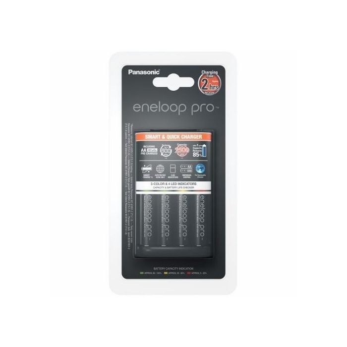 Panasonic Loader BQ-CC55 + 4 x R6/AA Eneloop Pro 2500 mAh (K-KJ55HCD40E) Panasonic Loader BQ-CC55 + 4 x R6/AA Eneloop Pro 2500 mAh (K-KJ55HCD40E)