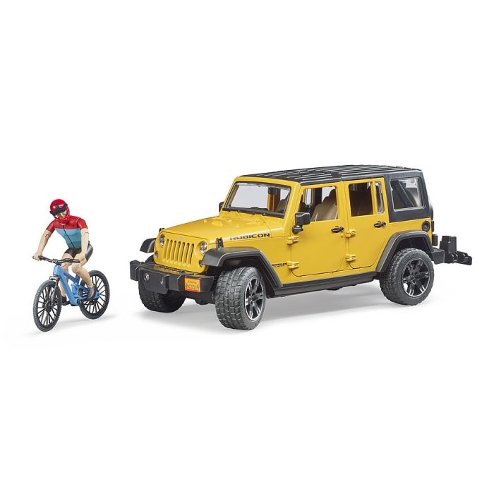 Bruder Jeep Wrangler Rubicon w. mountain bike and cyclist (02543) Bruder Jeep Wrangler Rubicon w. mountain bike and cyclist (02543)