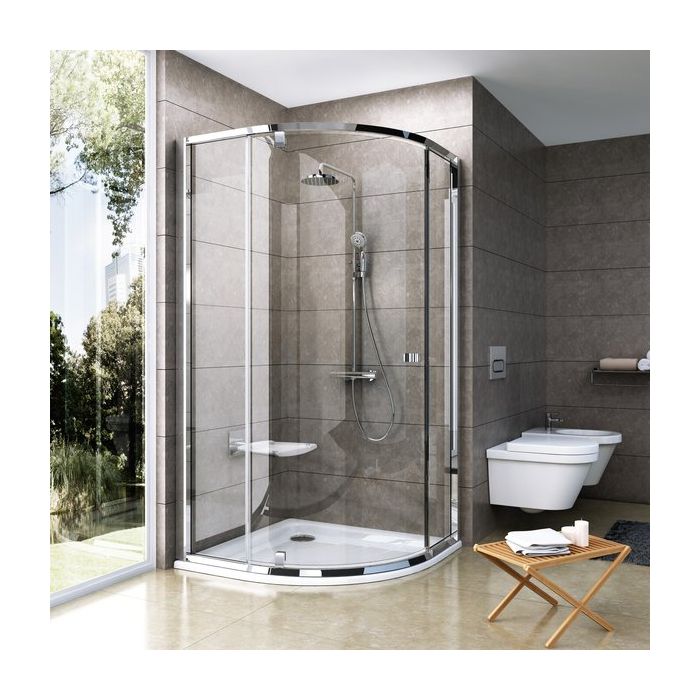 Ravak Shower Corner PSKK3-90 Black+Glass Transparent