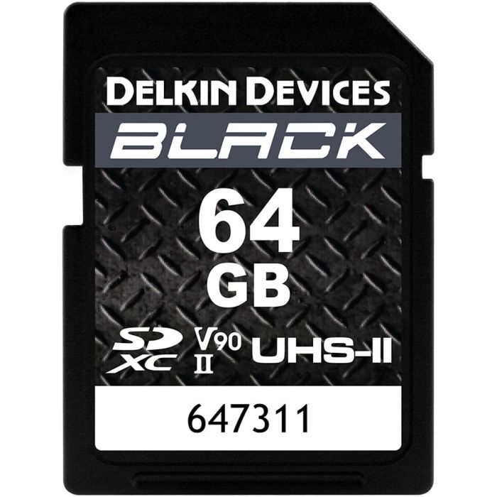 Delkin Devices SDXC 64GB BLACK UHS-II V90 U3 Read 300 MB/s, Write 250 MB/s (DSDBV9064) Delkin Devices SDXC 64GB BLACK UHS-II V90 U3 Read 300 MB/s, Write 250 MB/s (DSDBV9064)