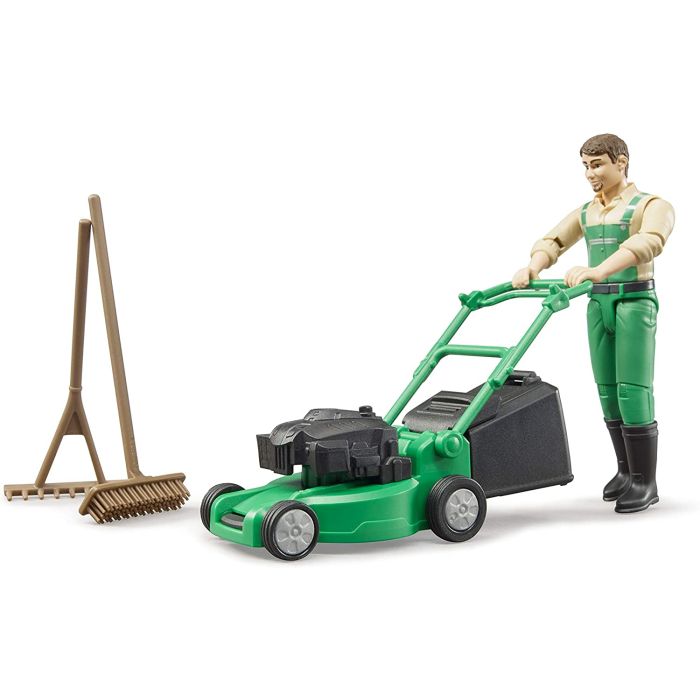 Bruder bworld gardener with lawnmower and equipment (62103)