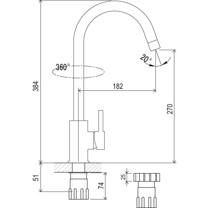 Ravak KM 016.00 Single Lever Sink Mixer (X070039) Ravak KM 016.00 Single Lever Sink Mixer (X070039)