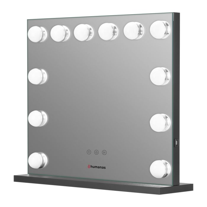 Humanas HS-HM02 Make-up Mirror with LED Lighting Black Humanas HS-HM02 Make-up Mirror with LED Lighting Black