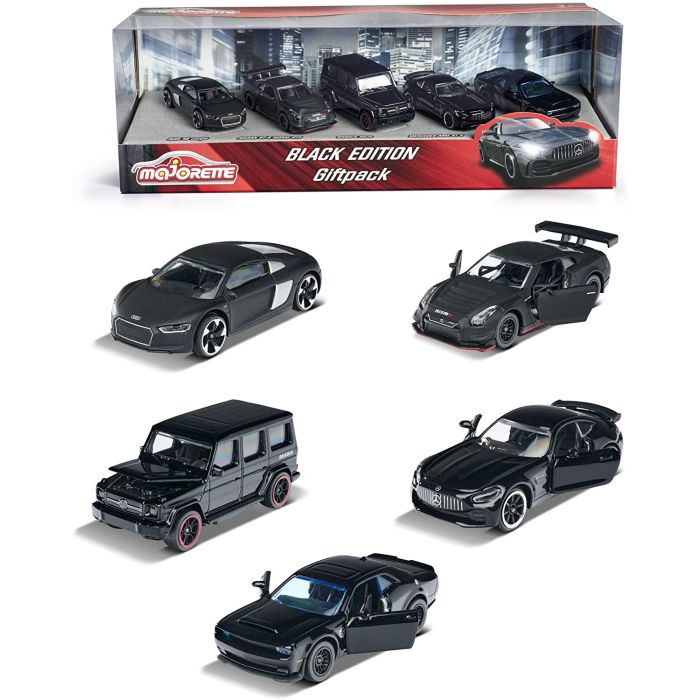 Majorette Black Edition Gift Set of 5 Vehicles with Suspension Toy Cars Quality Paint 7.5cm Majorette Black Edition Gift Set of 5 Vehicles with Suspension Toy Cars Quality Paint 7.5cm