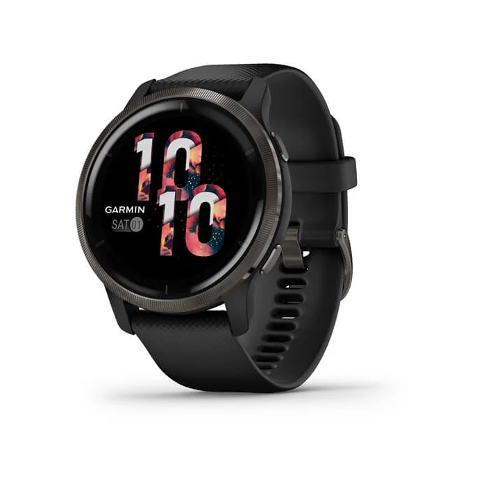 Garmin Venu 2 Zilganpelēks nerūsējošā tērauda ietvars ar melnu korpusu un silikona pulksteņa siksniņu (010-02430-11) Garmin Venu 2 Zilganpelēks nerūsējošā tērauda ietvars ar melnu korpusu un silikona pulksteņa siksniņu (010-02430-11)