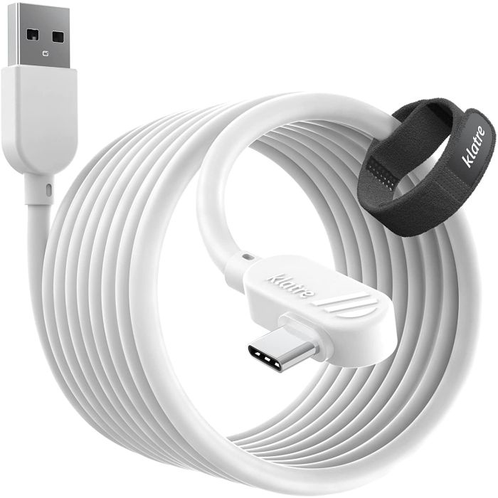 Klatre USB A to USB-C 5M Link Cable for Oculus/Meta Quest 2/1 And PC/Steam VR Klatre USB A to USB-C 5M Link Cable for Oculus/Meta Quest 2/1 And PC/Steam VR