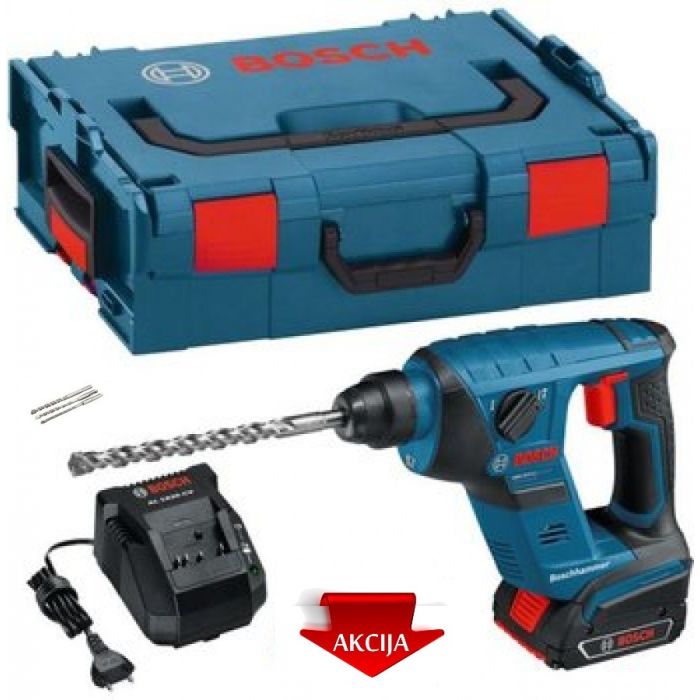 Bosch GBH 18 V-LI Compact (2.0 Ah) incl. 1 Batterie and 3 pcs. Drill Set (3165140871372) L-Boxx Bosch GBH 18 V-LI Compact (2.0 Ah) incl. 1 Batterie and 3 pcs. Drill Set (3165140871372) L-Boxx