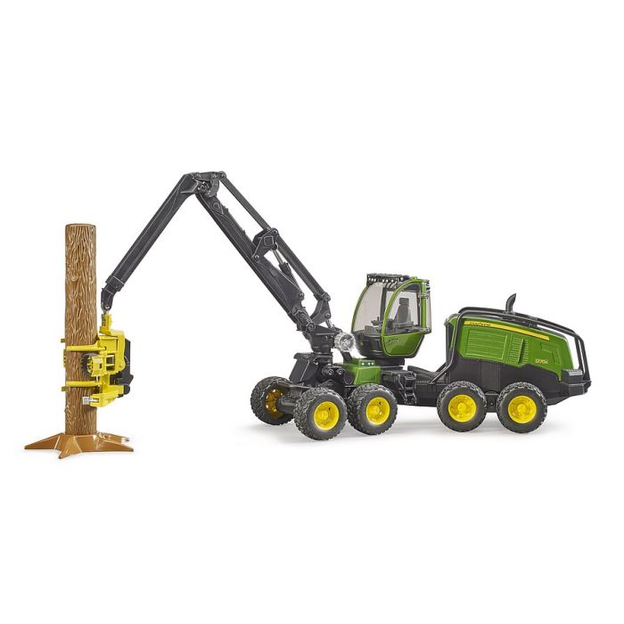 Bruder John Deere 1270G harvester with one tree trunk (02135)