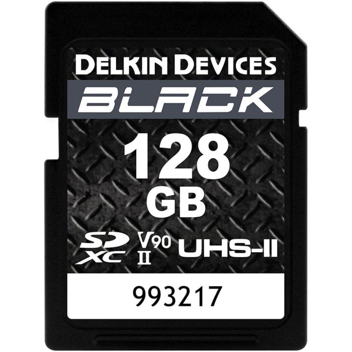 Delkin Devices SDXC 128GB BLACK UHS-II V90 U3 Read 300 MB/s, Write 250 MB/s (DSDBV90128) Delkin Devices SDXC 128GB BLACK UHS-II V90 U3 Read 300 MB/s, Write 250 MB/s (DSDBV90128)