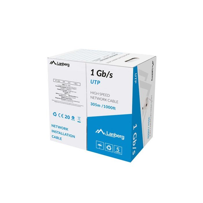 Lanberg Networking Cable 305m Cat6 U/UTP (UTP) Grey (LCU6-10CC-0305-S)
