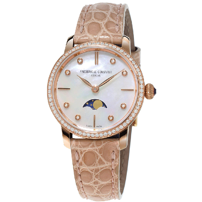 Frederique Constant Slimline Moonphase Ladies Watch FC-206MPWD1SD9