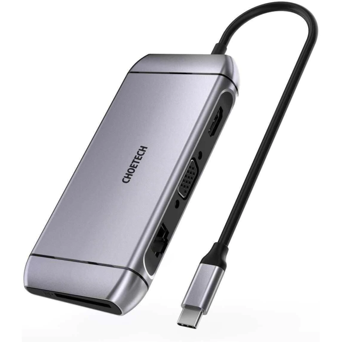 Choetech HUB-M15 9-in-1 USB C Adapter HUB with 4K HDMI 100W PD Power 3 USB 3.0, RJ45 Choetech HUB-M15 9-in-1 USB C Adapter HUB with 4K HDMI 100W PD Power 3 USB 3.0, RJ45