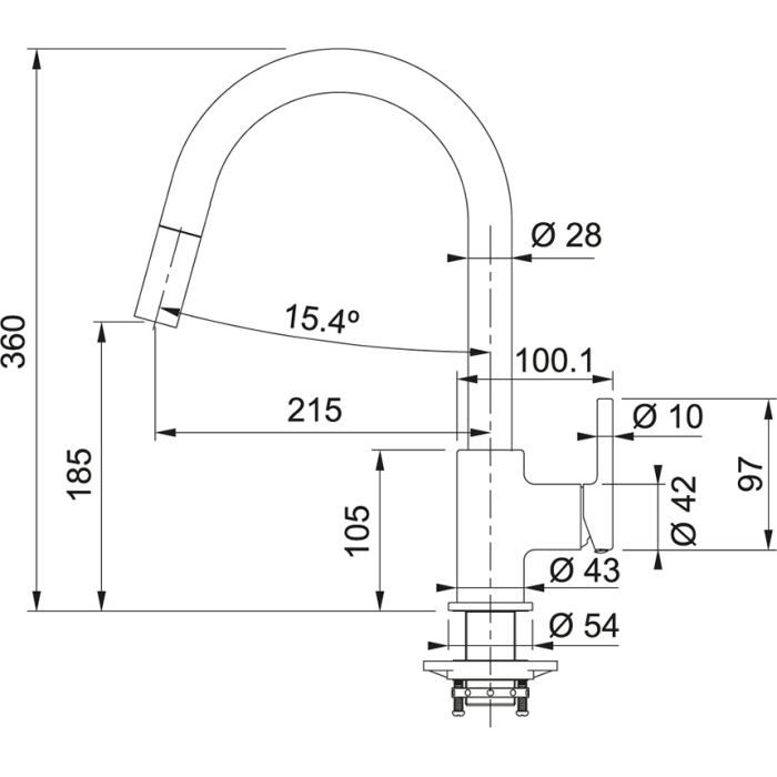Franke Lina Pull Out Nozzle Side Chrome HP (115.0693.229) Franke Lina Pull Out Nozzle Side Chrome HP (115.0693.229)