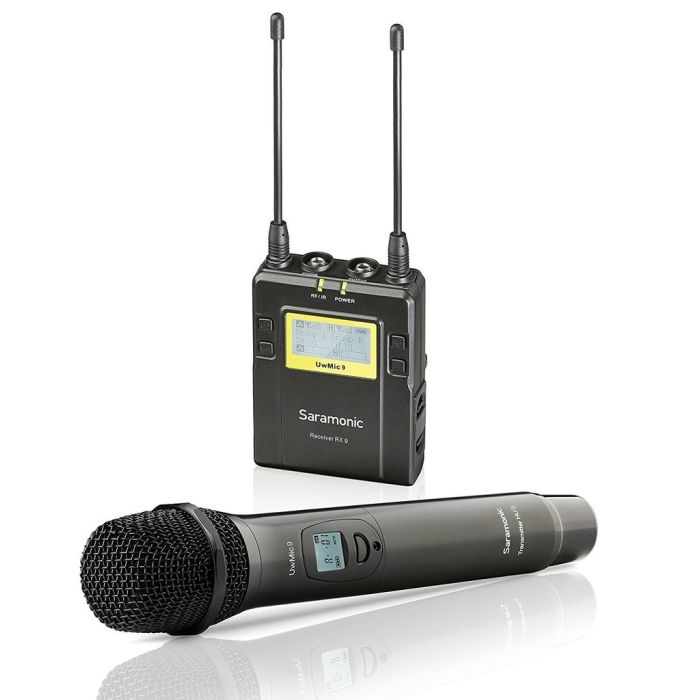 Saramonic UWMIC9 UHF Wireless Lavalier + Handheld Microphone System (Bodypack Transmitter, Lav Mic) (HU9+RX9)