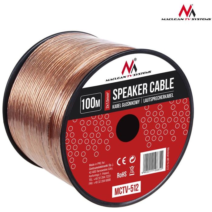 Maclean Speaker cable 100m MCTV-512 2x1.5mm2 Maclean Speaker cable 100m MCTV-512 2x1.5mm2
