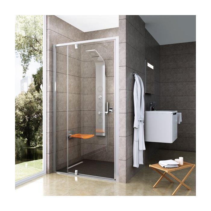 Ravak Shower Door PDOP2-120 Black+Glass Transparent