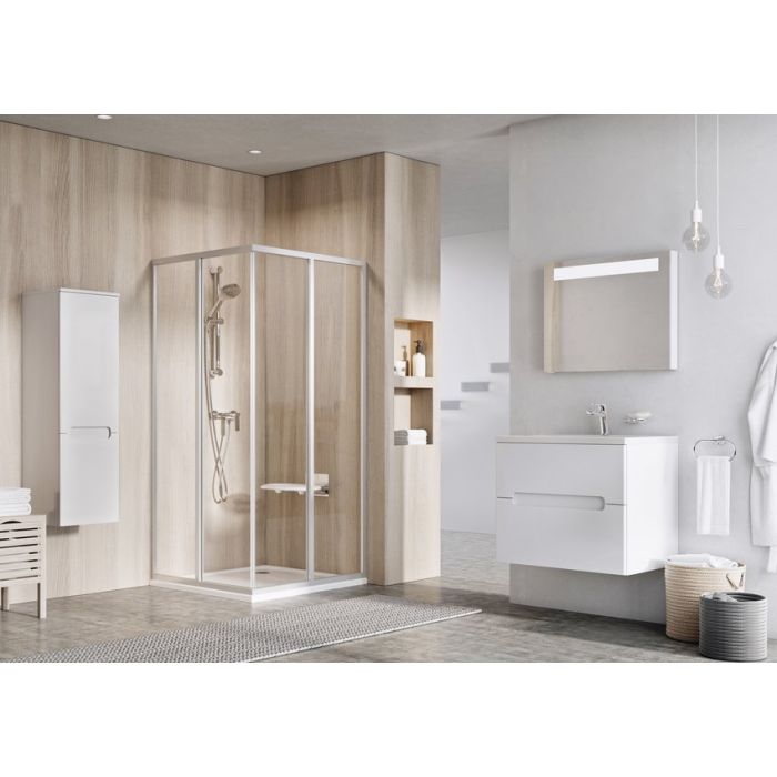 Ravak Shower Corner SRV2-80 195 S White + Gass Grape (14V401O2ZG) Ravak Shower Corner SRV2-80 195 S White + Gass Grape (14V401O2ZG)