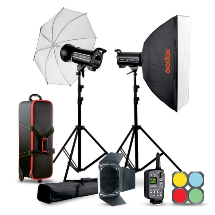 Godox QTII 2xQT600IIM Studio Flash Kit Godox QTII 2xQT600IIM Studio Flash Kit