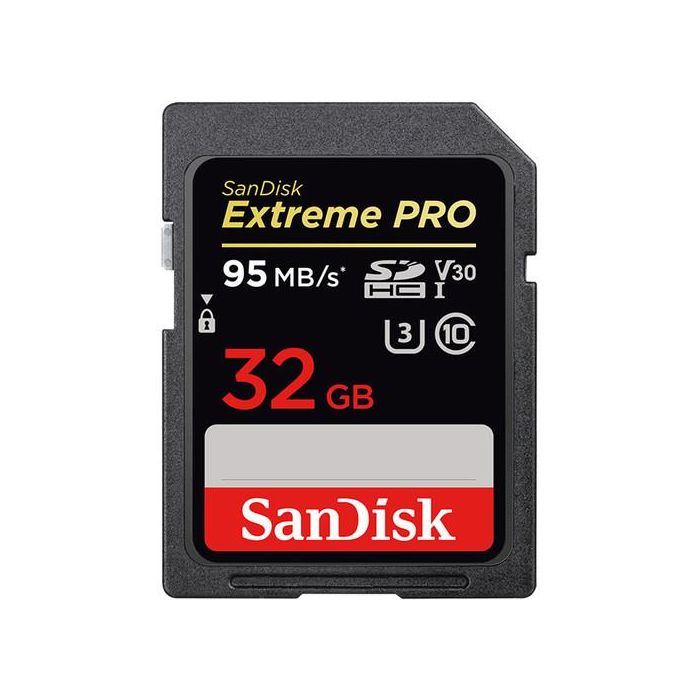 SanDisk Extreme Pro SDHC 32GB Read 95MB/s Write 90 MB/s V30 UHS-I U3 (SDSDXXG-032G-GN4IN)