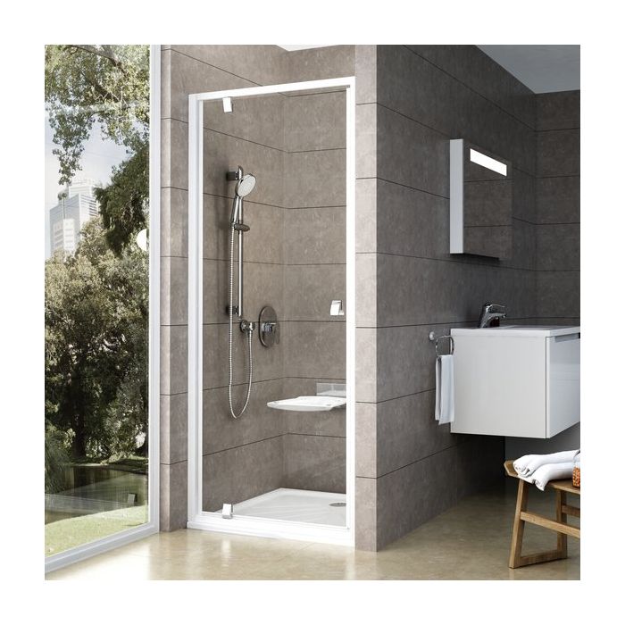 Ravak Shower Door PDOP1-80 Black+glass Transparent