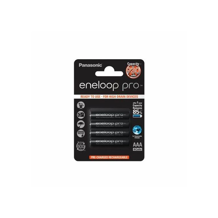 Panasonic Eneloop Pro R03/AAA 930mAh, 4 Pcs, Blister (BK-4HCDE-4BE) Panasonic Eneloop Pro R03/AAA 930mAh, 4 Pcs, Blister (BK-4HCDE-4BE)