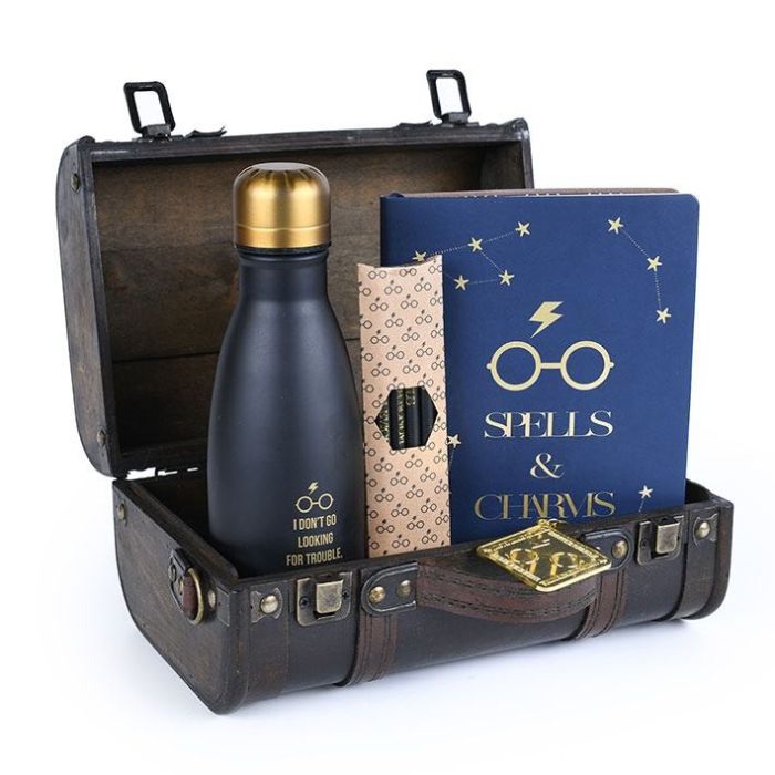 Harry Potter Trouble Finds Me Bottle, Notebook, Pencils And Key Ring Gift Set Harry Potter Trouble Finds Me Bottle, Notebook, Pencils And Key Ring Gift Set