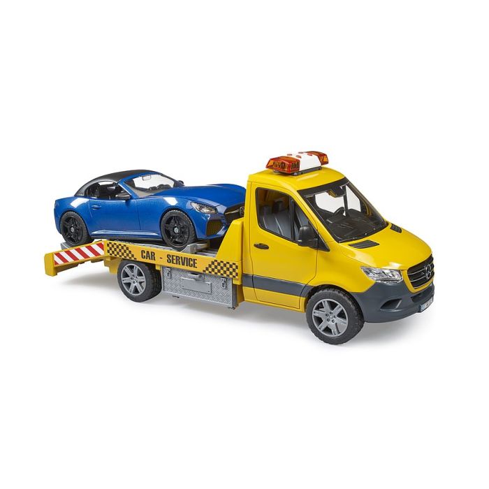 Bruder MB Sprinter car transporter with light & sound module and Bruder roadster (02675) Bruder MB Sprinter car transporter with light & sound module and Bruder roadster (02675)