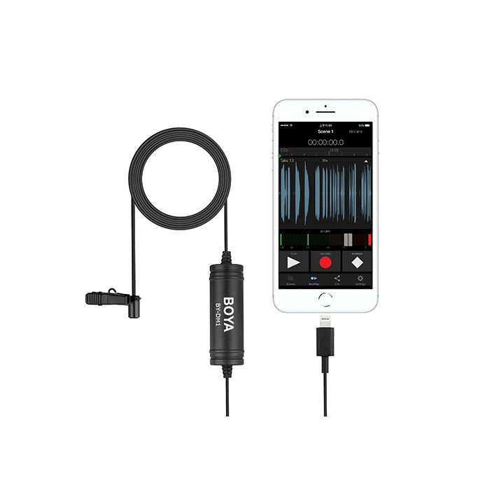 Boya BY-DM1 Lightning Omnidirectional Lavalier Mic For iOS Devices Boya BY-DM1 Lightning Omnidirectional Lavalier Mic For iOS Devices