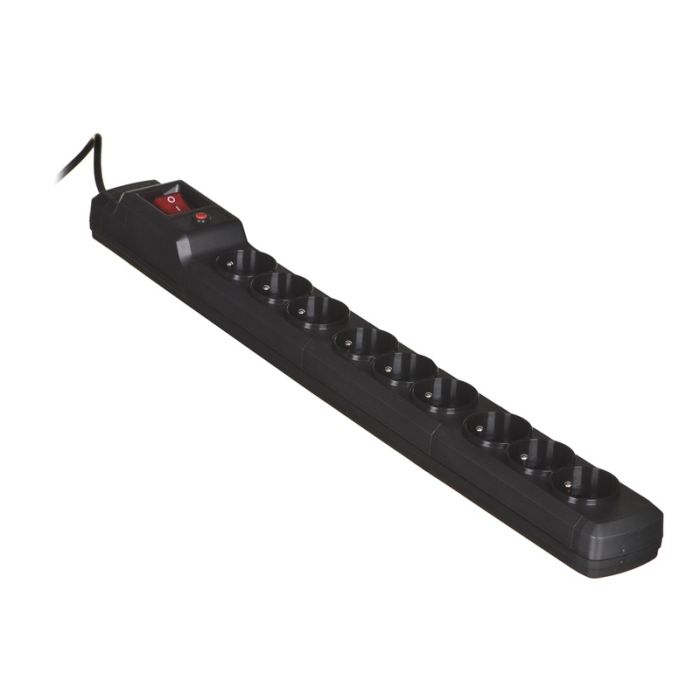 Activejet ACJ COMBO 9GN 3M black power strip with cord Activejet ACJ COMBO 9GN 3M black power strip with cord
