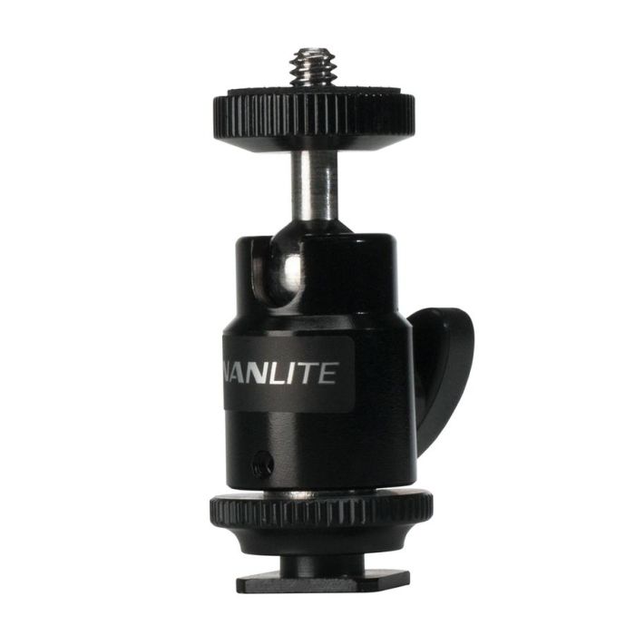 Nanlite Mini Ball Head with Hot Shoe Adapter and 1/4''-20 Mount (AS-BH-1/4) Nanlite Mini Ball Head with Hot Shoe Adapter and 1/4''-20 Mount (AS-BH-1/4)