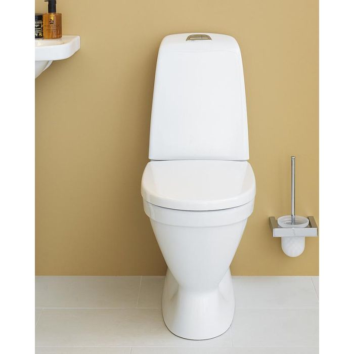 Gustavsberg Toilet Nautic 1510 - hidden P-trap, Hygienic Flush Double Flush 4L, Standard Seat (GB111510401211)