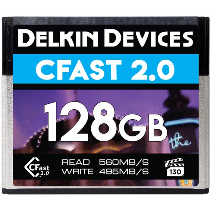 Delkin Devices 128GB (VPG-130) Cinema CFast 2.0 560MBs / 495MB (DCFSTV128) Delkin Devices 128GB (VPG-130) Cinema CFast 2.0 560MBs / 495MB (DCFSTV128)