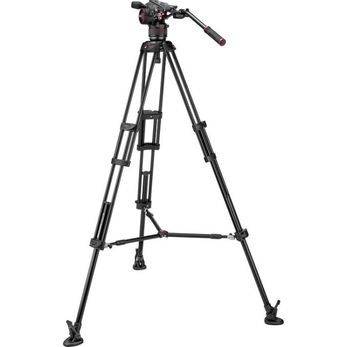 Manfrotto Nitrotech N8 Video Head & 546B Pro Tripod With Mid-Level Spreader (MVKN8TWINMUS)