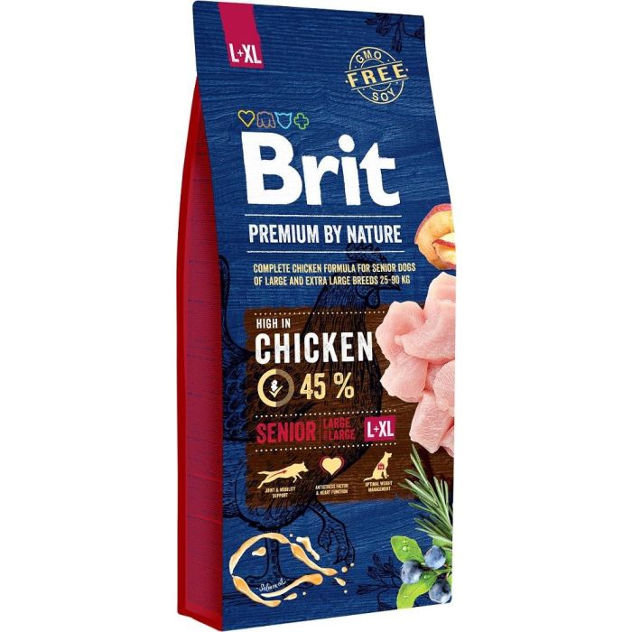 BRIT Premium by Nature Senior Large / Extra Large Chicken dry dog food 15kg BRIT Premium by Nature Senior Large / Extra Large Chicken dry dog food 15kg
