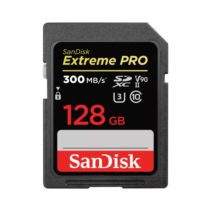 SanDisk Extreme PRO SDXC 128GB UHS-II Class 10 Read 300MB/s Write 260MB/s (SDSDXDK-128G-GN4IN) SanDisk Extreme PRO SDXC 128GB UHS-II Class 10 Read 300MB/s Write 260MB/s (SDSDXDK-128G-GN4IN)