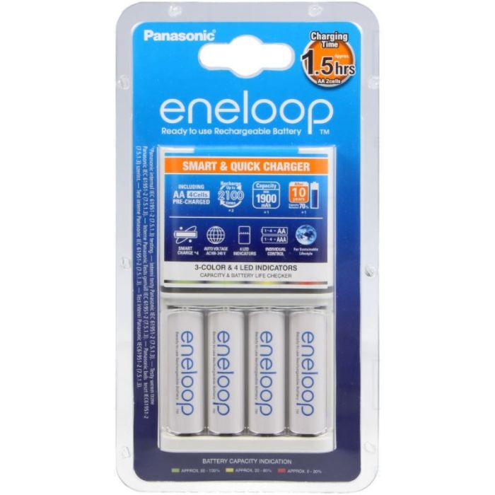 Panasonic Eneloop Smart-Quick Charger 4xAA 1900 mAh (K-KJ55MCC40E) Panasonic Eneloop Smart-Quick Charger 4xAA 1900 mAh (K-KJ55MCC40E)