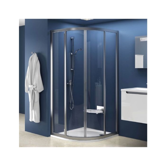 Ravak Shower Corner SKCP4-90 Satin + Glass Grape (3117OU02ZG)