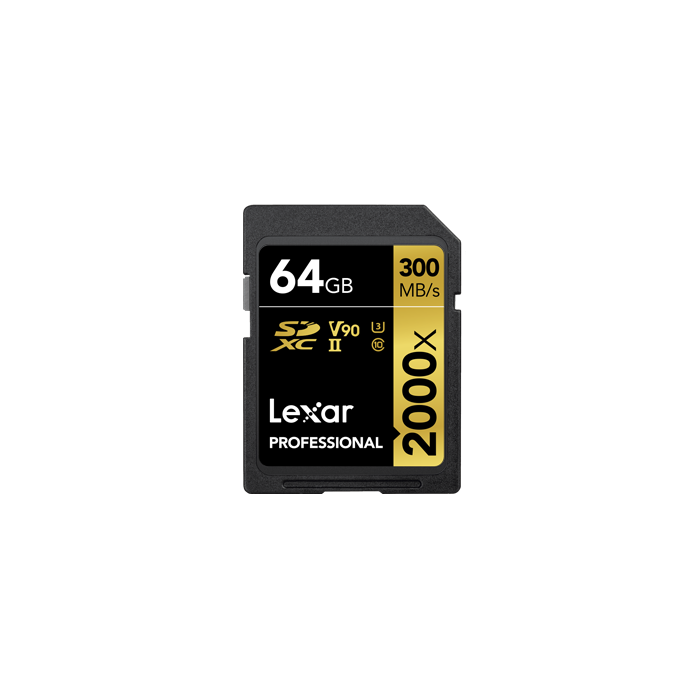 Lexar Professional 2000x SDXC UHS-II 64GB 300MB/s read 260MB/s write (LSD2000064G-BNNNG) Lexar Professional 2000x SDXC UHS-II 64GB 300MB/s read 260MB/s write (LSD2000064G-BNNNG)